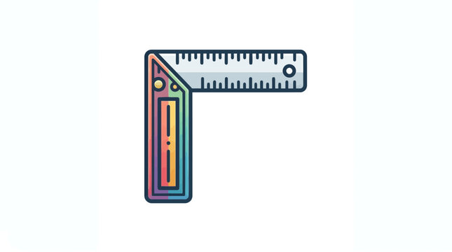 Colorful Carpenter Square Tool Isolated on Transparent Background - Measuring Instrument for Construction and DIY Projects