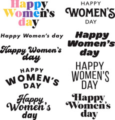 Obraz premium Collection of happy women's day typography in various fonts