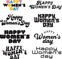 Obraz premium Collection of happy women's day typography in various fonts