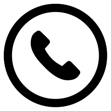 Black phone receiver icon isolated on white