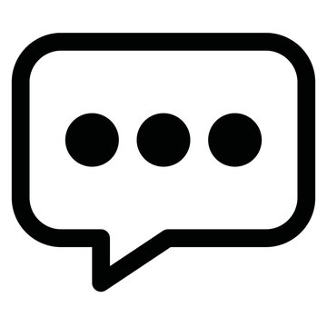 Black speech bubble icon with three dots