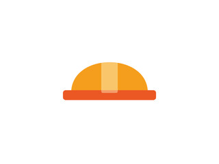 Fototapeta premium Minimalist yellow hard hat icon for industrial safety and construction work
