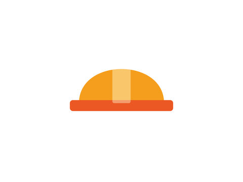 Minimalist yellow hard hat icon for industrial safety and construction work