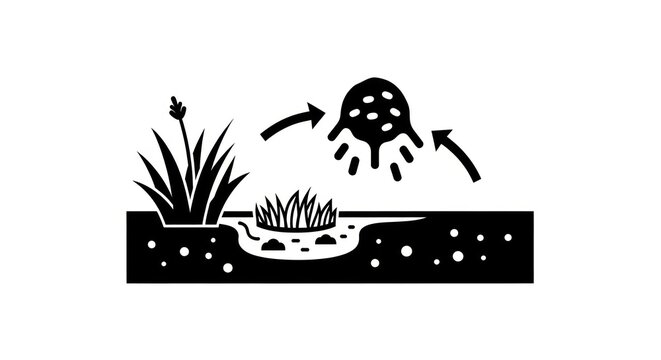 Soil erosion and plant growth process.