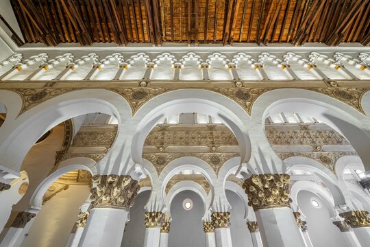 Interior Of Santa Maria La Blanca Synagogue In Toledo
