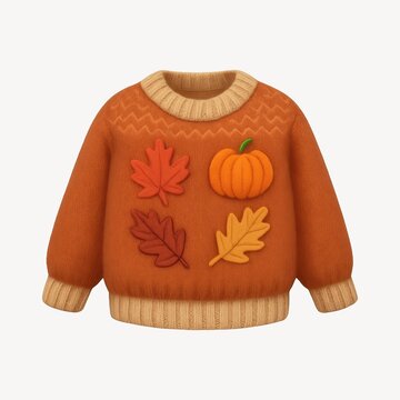 Cozy autumn-themed sweater illustration.
