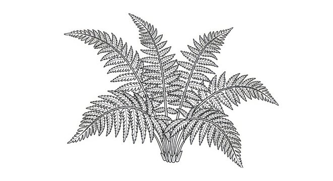 Detailed illustration of a fern plant.
