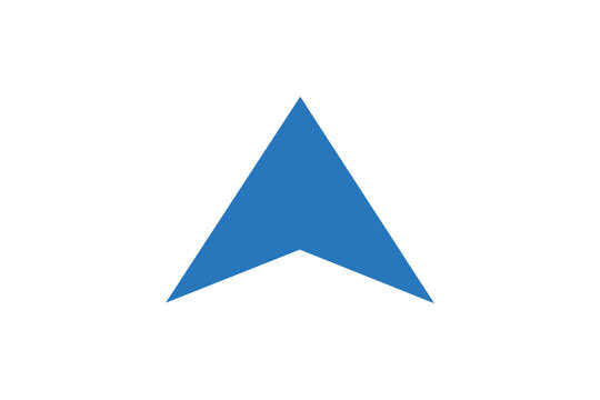 Modern Blue Navigation Arrowhead - Minimalist GPS Pointer Icon
