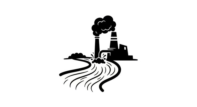 Industrial pollution factory emissions environment.