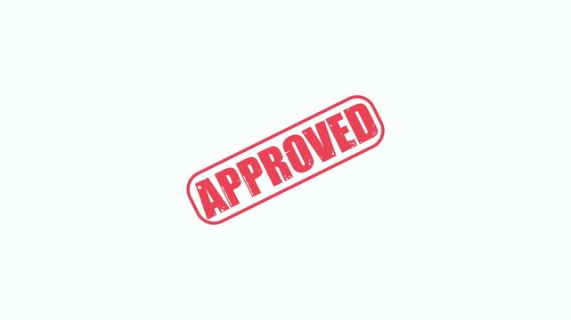 Red Approved Rubber Stamp Impression Isolated on White Background for Business and Official Document Verification