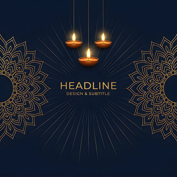 Elegant diwali festival banner with festive background for business promotion and discount offer featuring an indian festival diwali isolated on transparent background