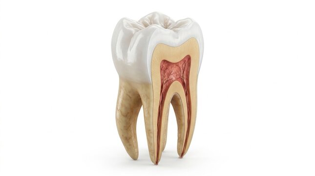 Human tooth anatomical model ren&hellip;, isolated on pure white background