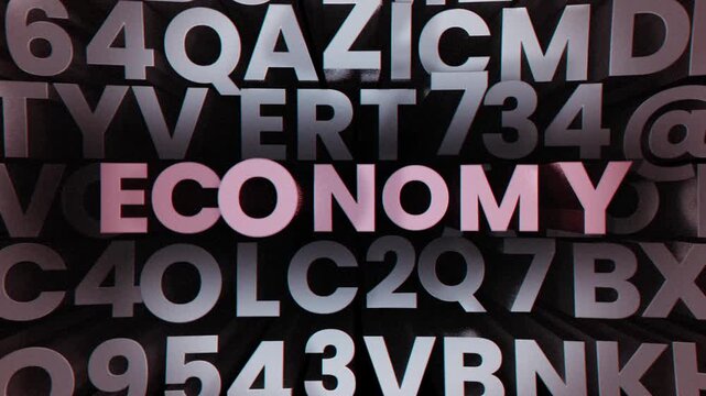 Economy 3D Kinetic Typography Motion Graphic Background
