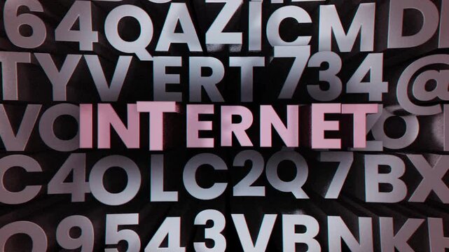 Internet 3D Kinetic Typography Motion Graphic Background