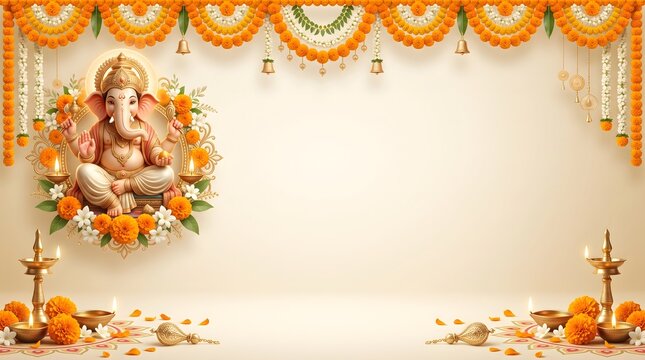 Lord ganesha background for ganesh chaturthi festival decoration poster