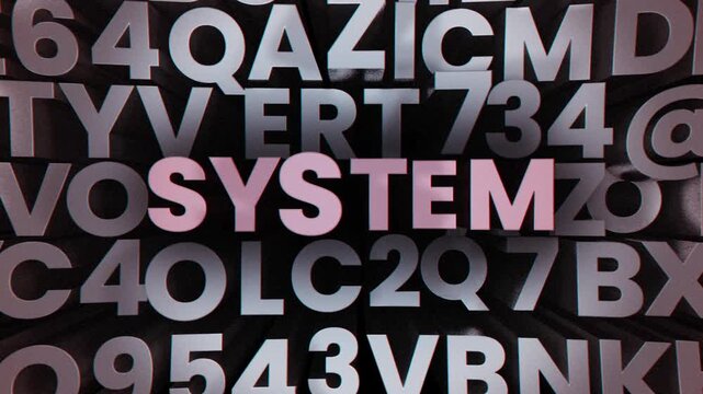 System 3D Kinetic Typography Motion Graphic Background