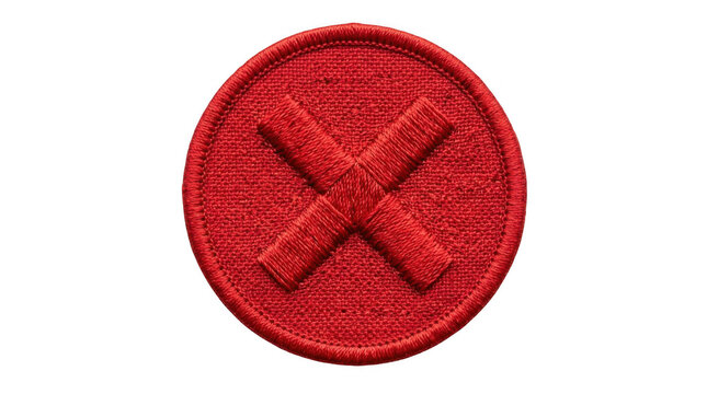 Red circular cross icon on transparent background isolated on transparent background