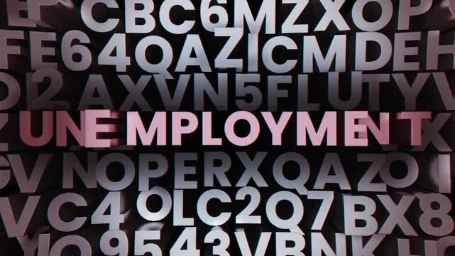 Unemployment 3D Kinetic Typography Motion Graphic Background