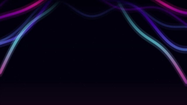Flowing colorful wavy lines create a seamless abstract technology background loop