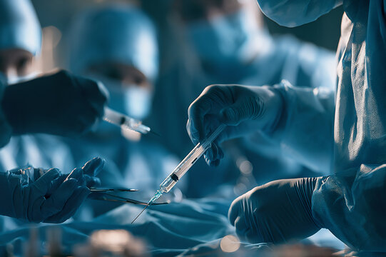 Close-up medical procedure, hospital