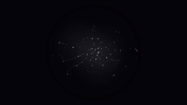 Looping constellation pattern with connected stars forming a seamless dark background