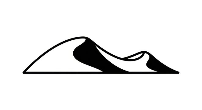Minimalist abstract mountain range silhouette.