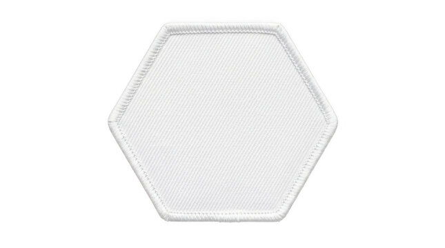 Simple geometric hexagon wireframe shape isolated on transparent background