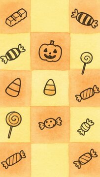 Playful Halloween candy pattern mobile wallpaper