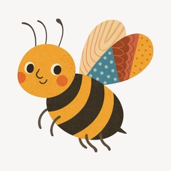 Fototapeta premium Cute cartoon bee illustration.