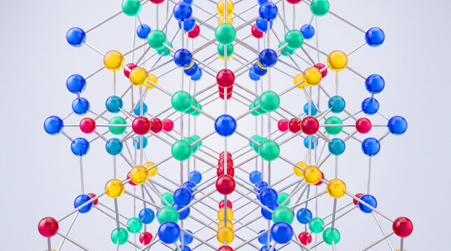Isometric data network diagram with server blocks, interconnected nodes and database icons, abstract cloud computing infrastructure on white background