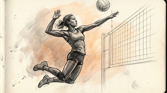 Volleyball player sketch
