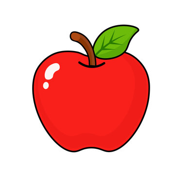 Fresh Red Apple Representing Fresh Fruit and Healthy Eating