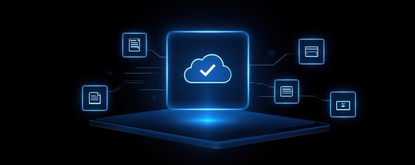 Fototapeta premium data improves cloud using workflow while digital automation innovation and transformation support compliance management and reporting