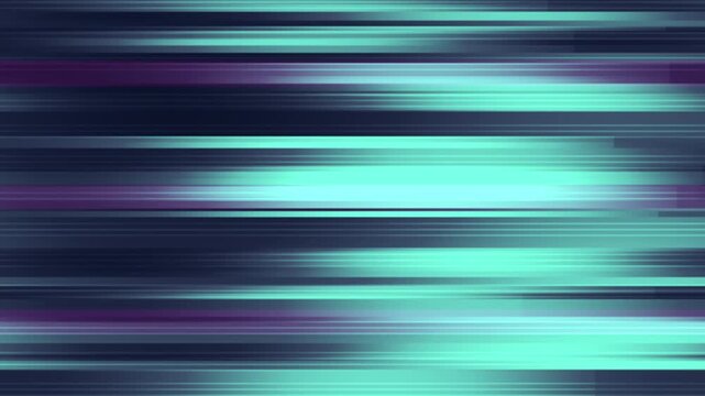 Abstract teal and purple horizontal lines create a seamless tech background loop.