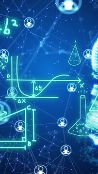 Animation of light bulb, connections and data processing