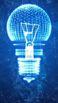 Animation of light bulb, connections and data processing