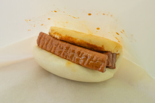 Nagasaki kakuni manju steamed bun filled with braised pork belly