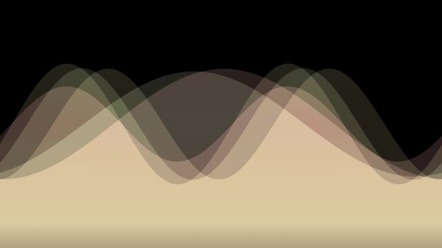 Seamless looping background with overlapping translucent wave shapes in muted earth tones