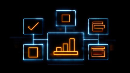 Fototapeta premium assurance brings together checkmark infrastructure brand factory instruction and hologram for finance optimization workflow