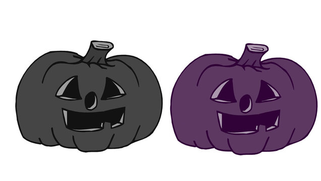 Carved Halloween Jack-o'-Lantern Pumpkin Vector