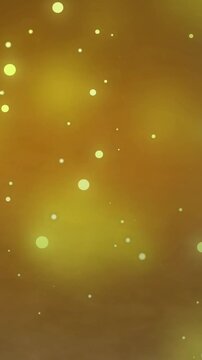 Animation of mirror disco ball spinning over spots of lights on yellow background