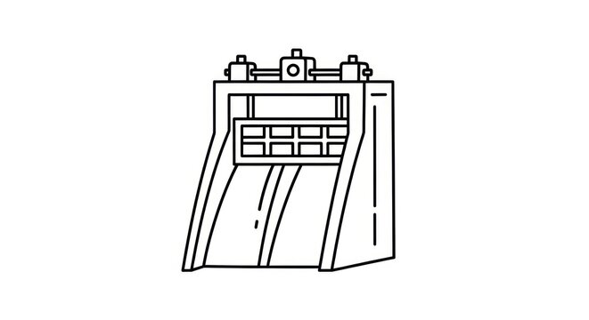 line drawing of an automated payment machine.