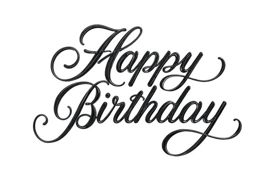 Beautiful elegant cursive handwritten happy birthday text in stylish calligraphy design