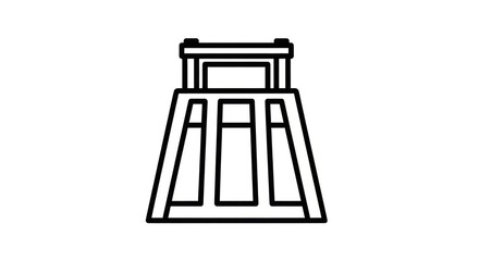 Naklejka premium Simple line drawing of ancient temple.