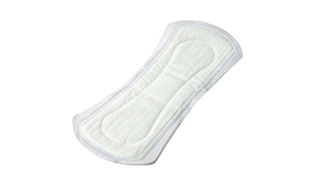 White female sanitary napkin pad hygiene product isolated on transparent background