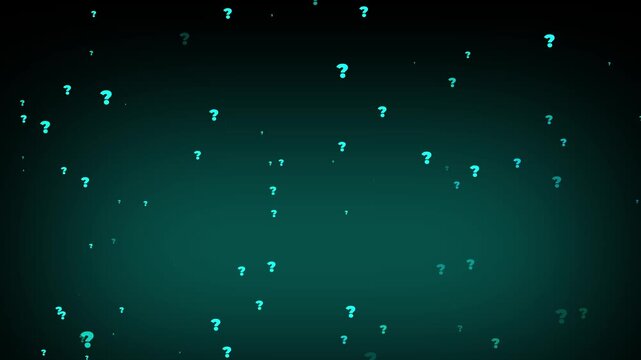 Cartoon comic questions marks flying animated.4k motion graphics video