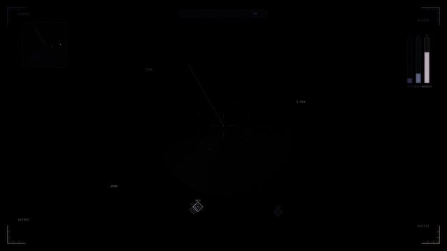 Dark tech looping background interface with crosshair targeting and futuristic elements