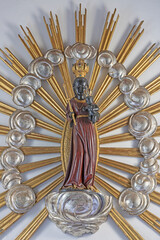 Fototapeta premium Salzburg - The carved polychrome statue of Black Madonna in the church Loretokirche by unknown artist.