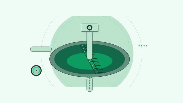 Abstract animated clarifier sweeping round drawn as green and teal lines and shapes on a bright, clean light background. Seamless looping 4K motion graphics video with free space for text, ideal for s