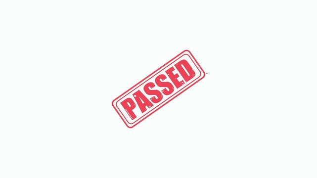 Red Passed Rubber Stamp Impression Isolated on White Background for Quality Control and Approval Concept
